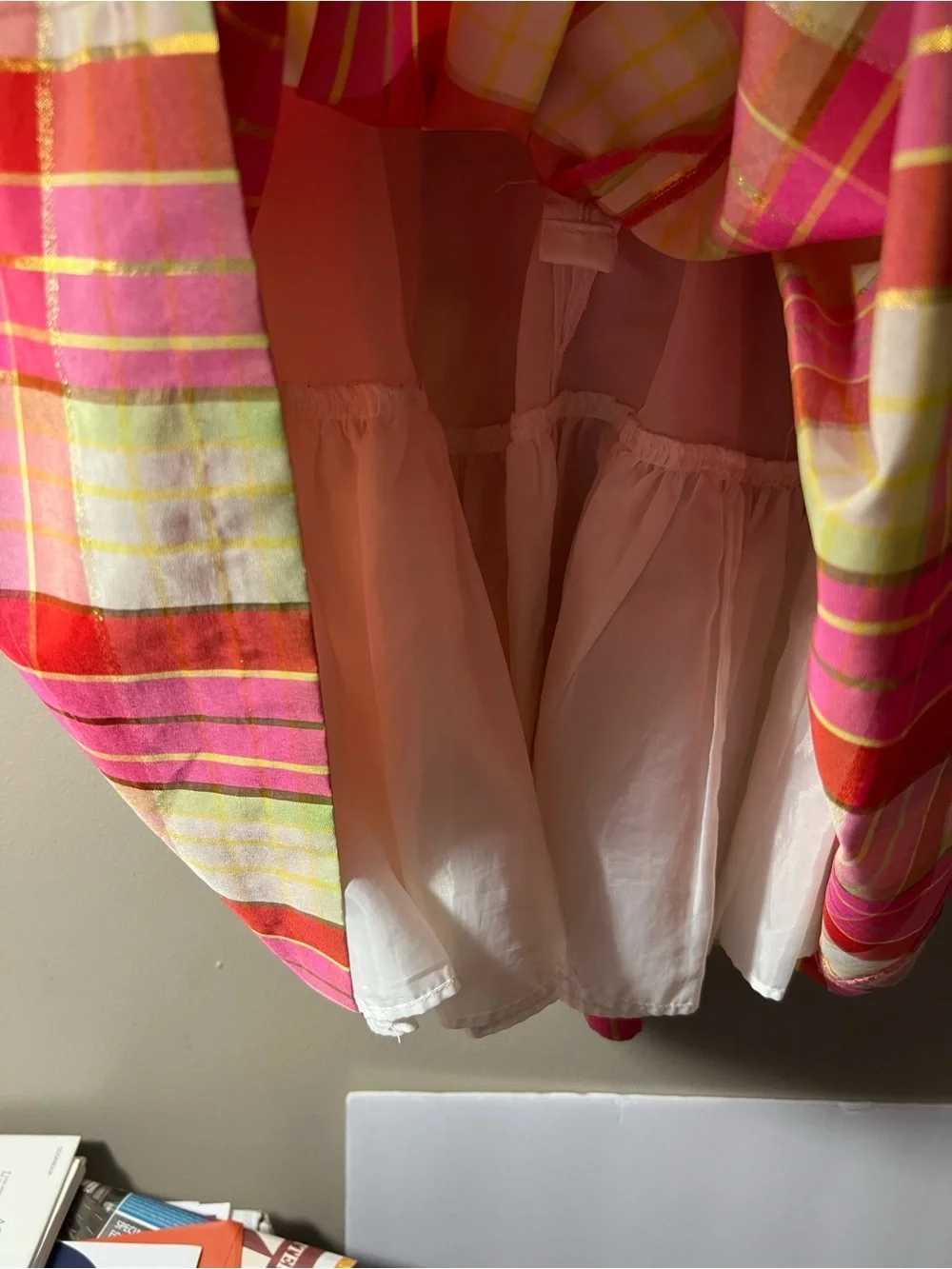 Bonnie Jean Pink Plaid Ribbon Sash Dress